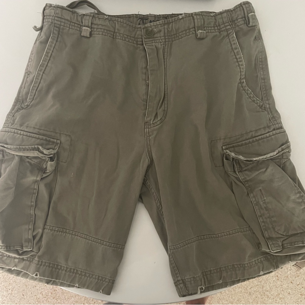 Green cargo shorts